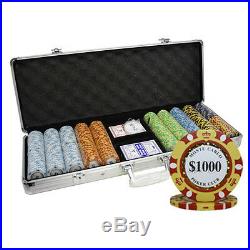 MRC 500pcs Ultimate Laser Poker Chips Set with High Gloss Wood Case 