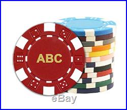 Da Vinci 100 Custom Monogrammed Clay Composite Poker Chips Choose Your Chip Colors /& Quantities Imprinted with Your Initials one one or Both Sides