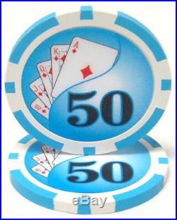 Yin Yang 13.5g Clay Poker Chips Sample Set New 10 Denominations
