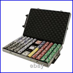 1,000 Clay Composite Casino Grade Poker Chips Black Aluminum Case