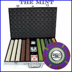 1, 000 Ct The Mint Poker Set 13g Clay Composite Chips With Aluminum Case, &