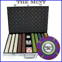 1,000 Ct The Mint Poker Set 13g Clay Composite Chips with Aluminum Case, Play