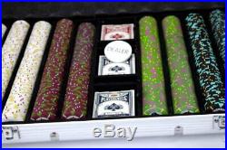 1,000ct. Rock & Roll Clay Composite 13.5g Poker Chip Set, Rolling Aluminum Case