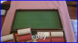 1 Vintage Set, Once Deluxe Solid Clay Poker Chips, around 400 chips, custom box