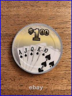 1 x Authentic New BCC Fan of Card Poker Real Clay 10g $1 Chip