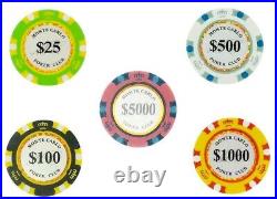 10 PLAYER TOURNAMENT SET Monte Carlo Smooth Poker Chips 14 Gram Bulk NEW