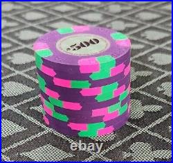 10 Paulson Classics Top Hat & Cane $500 Clay Poker Chips-Rare in this condition