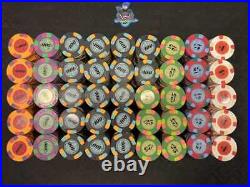 10 Purple $500.00 Paulson Classic Top Hat and Cane Authentic Clay Poker Chips fr