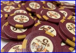 100 $5 Holiday in Reno H-mold Casino Poker Chips Vintage Clay Rare One Rack