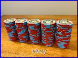 100-$5 Outpost Casino Paulson/PAUL-SON Clay Poker Chips TH&C