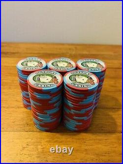 100-$5 Outpost Casino Paulson/PAUL-SON Clay Poker Chips TH&C