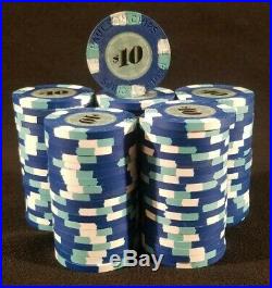 100 CLASSIC TOP HAT & CANE $10 PAULSON PROFESSIONAL CLAY POKER CHIPS With RACK