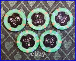 100 Paulson RHC JACK Cincinnati $25's Real Clay Casino Used, Very Good, Chips