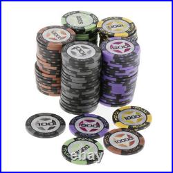 100 Pieces Chips Texas Hold'em Wheat Poker Chips Set Casino Game Token