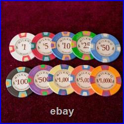 100 Pieces Milano High Class Poker Chips Clay 10G Board Game Ring Casino Etc