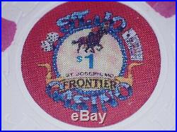 100 St. Jo Frontier Casino $1 Clay Poker Chips Secondary Set Top Hat & Cane