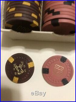 100 Vintage Embossed Clay POKER CHIPS from with box