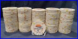 100 White $1 Paulson Top Hat & Cane Clay Casino Poker Chips. Multiple Available