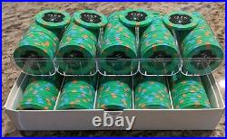 100 x Jack Cincinnati $25 Real Paulson Clay Poker Chips Reverse Hat Cane