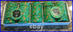 100 x Jack Cincinnati $25 Real Paulson Clay Poker Chips Reverse Hat Cane