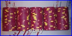 100 x Jack Cincinnati $5 Real Paulson Clay Poker Chips RHC MINT CONDITION RARE