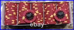 100 x Jack Cincinnati $5 Real Paulson Clay Poker Chips Reverse Hat Cane