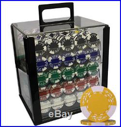 1000 11.5g Las Vegas Clay Wheat Poker Chips Set Acrylic Case