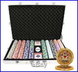 1000 14 G High Roller Casino Table Clay Poker Chips Set New