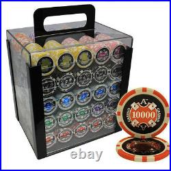 1000 14g Ace Casino Clay Poker Chips Set Acrylic Case
