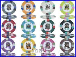 1000 14g Knights Casino Clay Poker Chips Set Acrylic Case Choose Denomination
