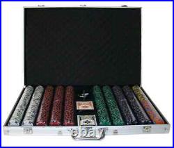 1000 Ace King Suited Poker Chips Set with Aluminum Case Pick Colors