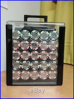 1000 Coin Inlay Clay Poker Chips Set with Acrylic Case