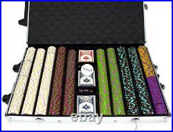 1000 Count Claysmith'The Mint' Poker Chips Set in Rolling Aluminum Case