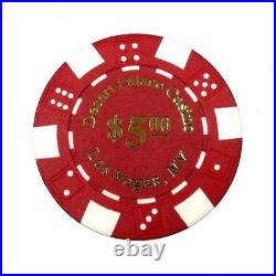 1000 Desert Palace $5 Red Clay Composite Poker Chips 11.5gr GREAT DEAL
