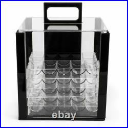 1000 Diamond Suited 12.5g Clay Poker Chips Set with Acrylic Case Pick Chips