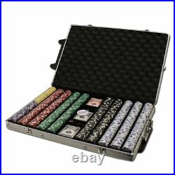1000 Diamond Suited 12.5g Clay Poker Chips Set with Rolling Case Pick Chips