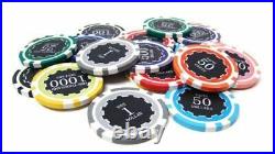 1000 Eclipse 14g Clay Poker Chips Set with Aluminum Case Pick Chips