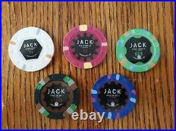 1000 Jack Cincinnati Poker Chips Real Paulson Clay Poker Chips Top Hat Cane