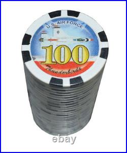 1000 Poker Black 100 Chips Thunderbird Clay Composite 11.5 gr GREAT DEAL