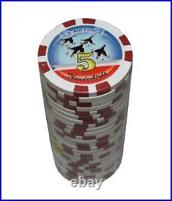 1000 Poker Red 5 Chips Thunderbird Clay Composite 11.5 gr GREAT DEAL