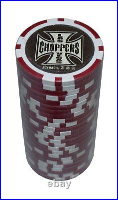 1000 Poker Red Chips Las Vegas Choppers Clay Composite 11.5 gr GREAT DEAL
