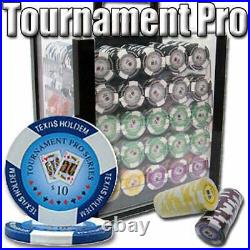 1000 Tournament Pro 11.5g Clay Poker Chips Set with Acrylic Case Pick Chips