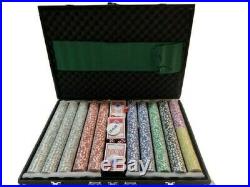 1000 Tournament Pro 11.5g Clay Poker Chips Set with Aluminum Case