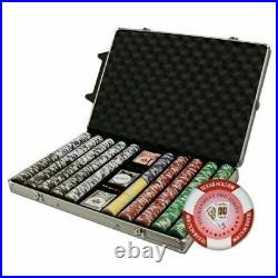 1000 Tournament Pro 11.5g Clay Poker Chips Set with Rolling Case Pick Chips