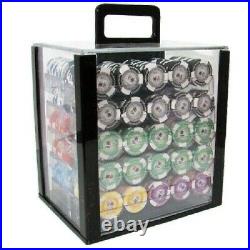 1000 Tournament Pro Poker Chips Set with Acrylic Case Pick Denominations