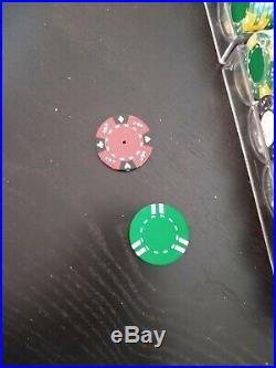 1000 set 14g Ace King Tri-Color Clay Suited Poker Casino Gambling Chips READ