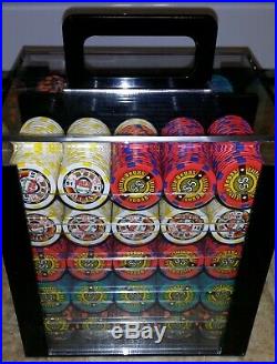 1000ct Professional Clay Poker Chips Set Acrylic Case