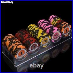 100PCS per set Acylic Poker Game Chips Clay Crown Wheat chips Deluxe Chips Sets