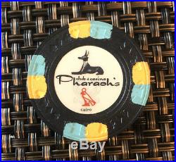 (105) Black Clay Pharaohs Paulson Poker Chips With Acrylic Chip Holder