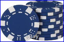 11.5G Texas Hold'Em Clay Poker Chip Set W Aluminum Case 500 Striped Dice Chips